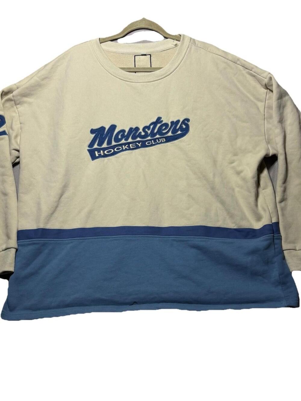 Cleveland Monsters Hockey Club Embroidered Hoodie Color Block Sweatshirt 3X AHL
